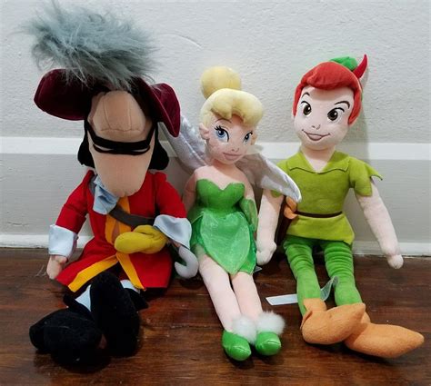 Disney Store Plush Set - Peter Pan Captain Hook & Tinkerbell 20" | #1871762287