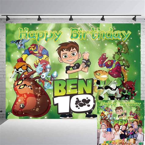 Buy Ben 10 Happy Birthday Banner Party Supplies Photography Backdrops Birthday Banner Background ...