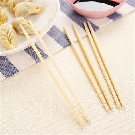 20pcs/bag disposable natural bamboo chopsticks family gathering hotel fast food restaurant ...