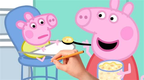 Peppa Pig and George Pig Cartoon Coloring, Baby Alexander and Peppa Pig ...