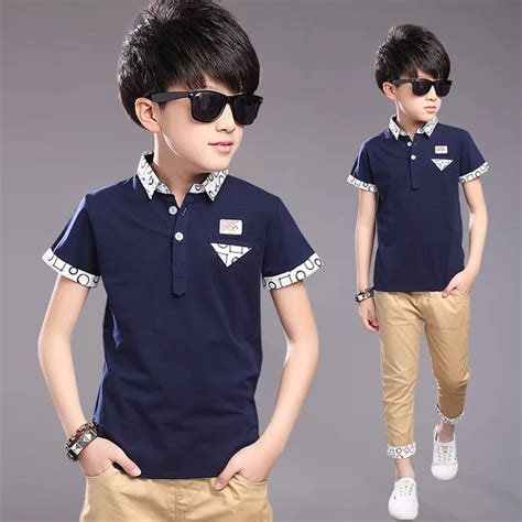 Boys Clothes Summer Children Clothing Teenage Boy Short Sets Polo Shirt+ Pant Boys Set Kids ...