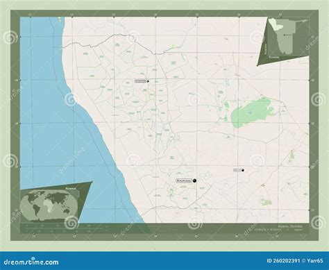 Kunene, Namibia. OSM. Labelled Points of Cities Stock Illustration ...