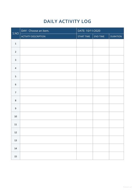 Daily Activity Report Template in Microsoft Word, PDF. | Template.net