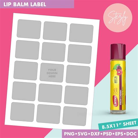 Lip Balm Label Template Lip Balm Template PSD PNG | Etsy