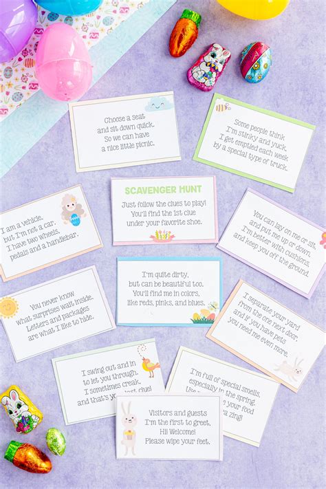 Free Printable Easter Scavenger Hunt Clues For Kids And,, 48% OFF