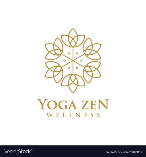 Yoga logo beauty wellness simple minimalist Vector Image