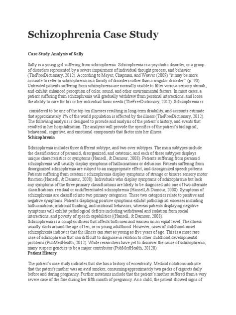 example schizophrenia case studies
