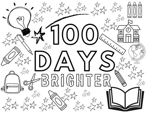 100 Days of School coloring page - Download, Print or Color Online for Free