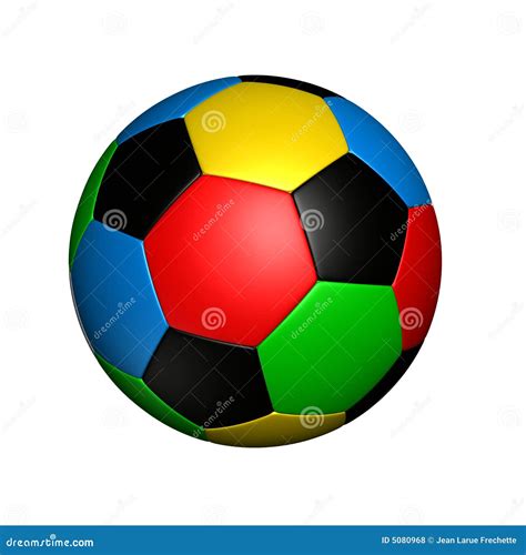 Olympic Colored Soccer Ball Royalty Free Stock Photos - Image: 5080968