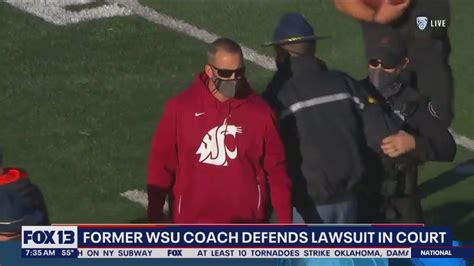 Former Washington State football coach defends lawsuit in court