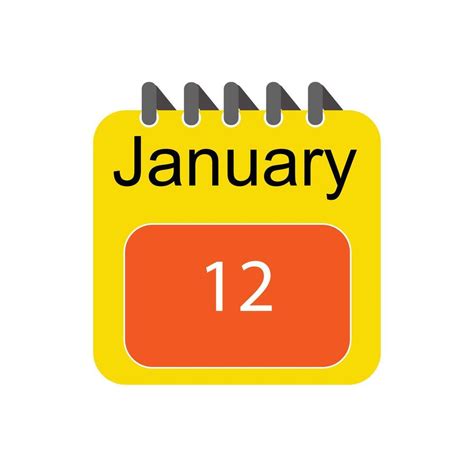 January 12 Daily Calendar Icon 26399369 Vector Art at Vecteezy