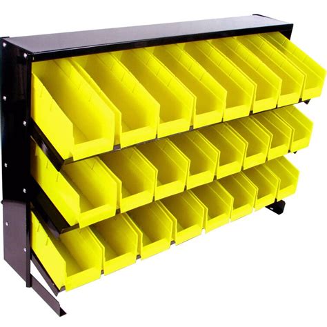 Stalwart Small Parts Organizer with Plastic Storage Bins - Steel Rack ...