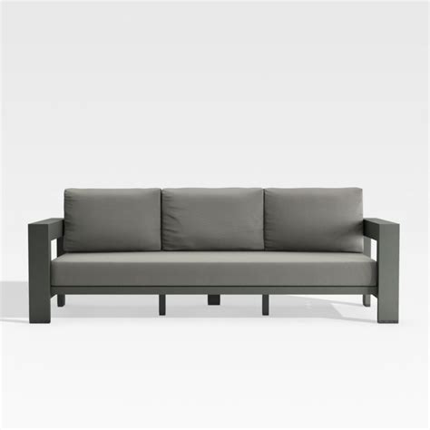 Walker Outdoor Metal Sofa with Graphite Sunbrella Cushions + Reviews ...