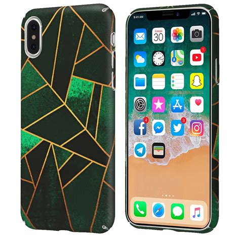 Fashion Emerald Geometric Green Grid Hard PC Plastic Phone Case for ...