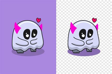 Premium Vector | Cute ghost in loveVector illustration in a cartoon style