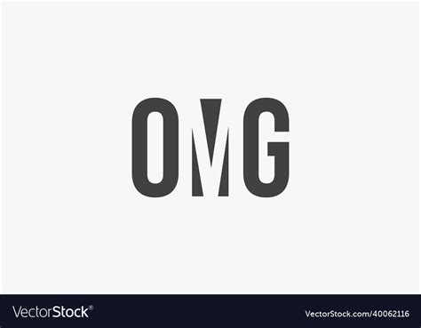 Omg letter logo design concept isolated on white Vector Image