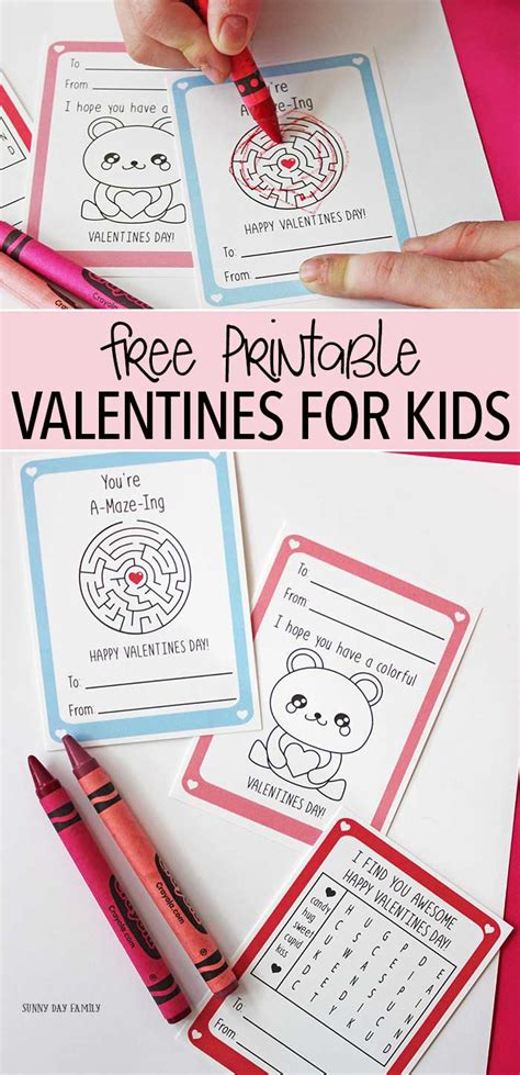 Kids Printable Valentine Cards