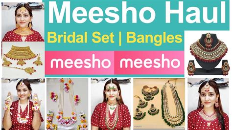 MEESHO JEWELLERY HAUL | MEESHO BRIDAL SET | NECKLACE | BANGLE | Meesho BRIDAL SET HAUL 2020 ...