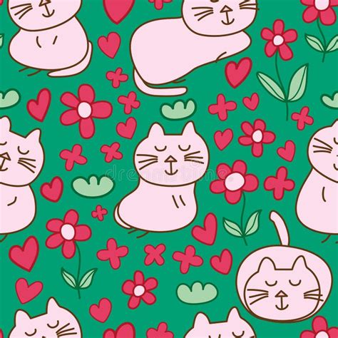 Cat Cute Sleep Seamless Pattern Stock Vector - Illustration of cartoons ...