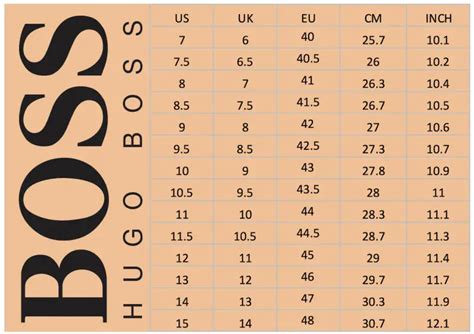 HUGO BOSS Shoes Size Chart (Men's) - Soleracks