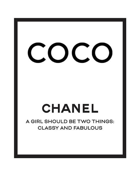 the coco chanel logo is shown in black and white, with text that says coco