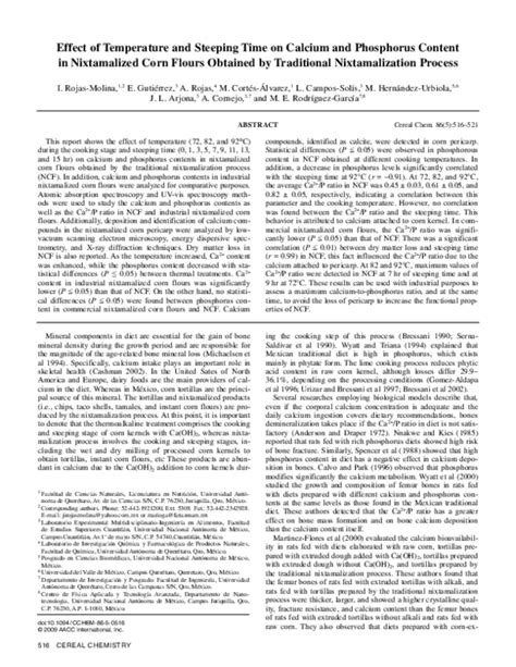 (PDF) Effect of Temperature and Steeping Time on Calcium and Phosphorus Content in Nixtamalized ...