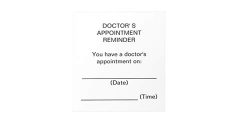 Doctor's Appointment Reminder Notes | Zazzle