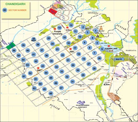 Chandigarh Map - Tourist Map of Chandigarh City