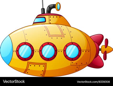 Cartoon yellow submarine Royalty Free Vector Image