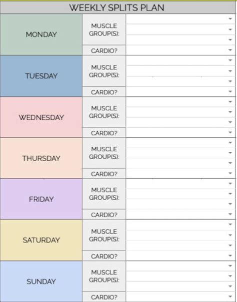 Google Sheets Weekly Workout Planner Organize Your Fitness - Etsy