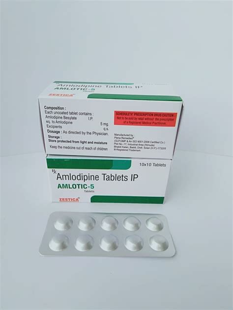 Amlodipine 5mg Tablets, AMLOTIC-5, Rs 290 /box Zestica Pharma | ID ...