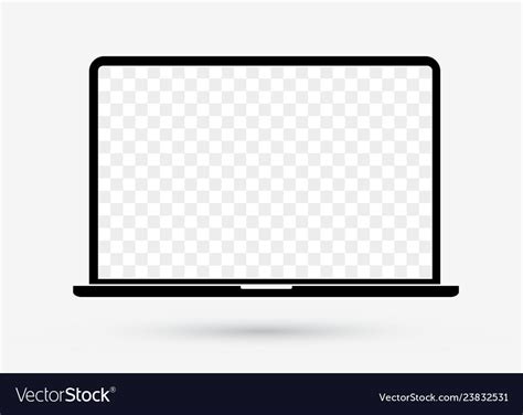 Laptop isolated flat icon pc computer white screen