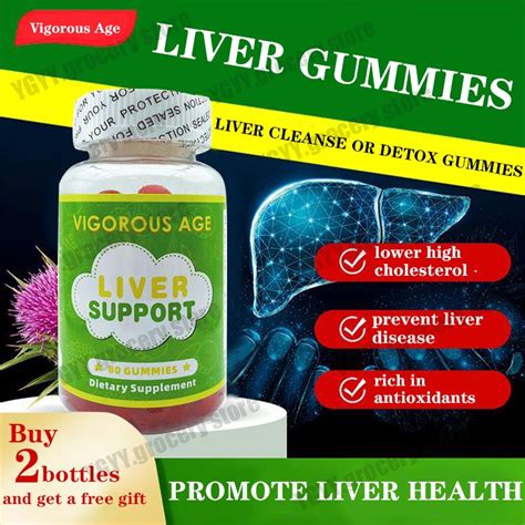 Liver Gummies Milk Thistle 300mg Support Liver Health Hepatitis ...