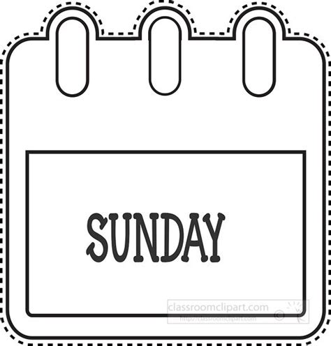 Calendar Clipart-day of the week calendar sunday outline