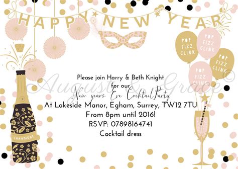 personalised new year's eve party invitations by august & grace ...