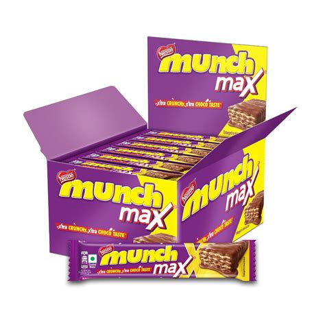 Nestlé Munch Max Chocolate Coated Crunchy Wafer (24 Units) 924g, Box : Amazon.in: Grocery ...