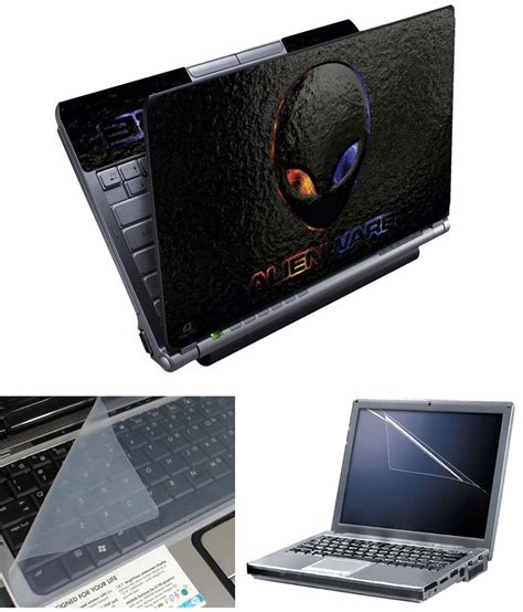 Finearts Full Panel Textured Laptop Skin - Alienware Printed With Screen Guard And Keyboad ...