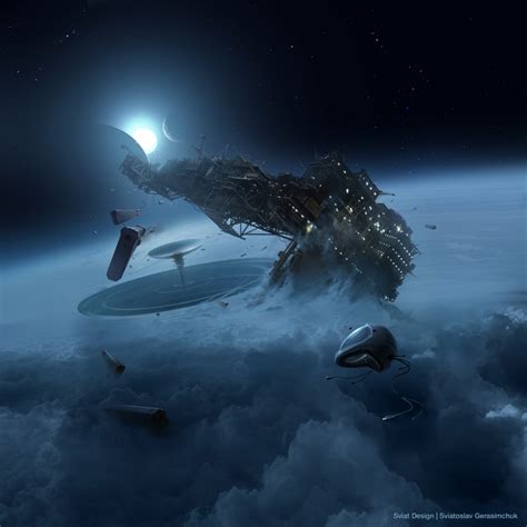 ArtStation - Abandoned space station, Sviatoslav Gerasimchuk | Space station art, Space ...