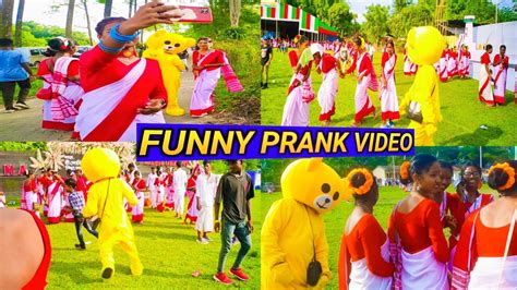 Teddy bear prank On Cute Girl 💖 | Teddy Bear Crazy Dance On Road 😃 | Funny Comedy Video - YouTube