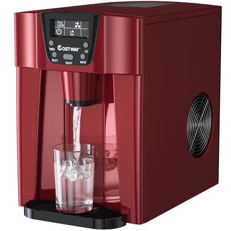 Costway 2 In 1 Ice Maker Water Dispenser Countertop 36Lbs/24H LCD ...