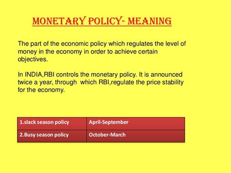 Monetary policy of rbi