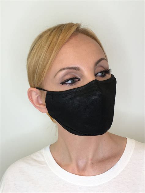 Premium Face Mask For Women Black - Polypropylene Face Mask - Filter Pocket - Triple Layer ...