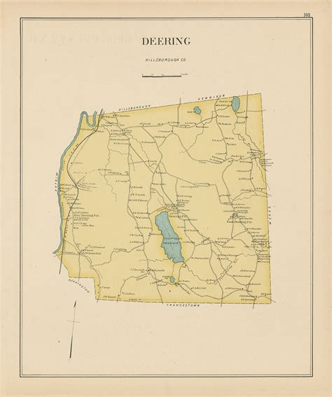 DEERING, New Hampshire 1892 Map, Replica or genuine ORIGINAL