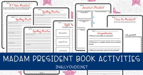 Printable Children’s Book Study for “Madam President” – In All You Do