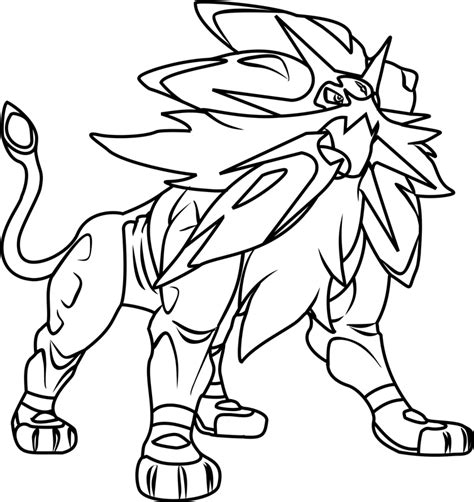 Solgaleo Legendäres Pokemon Coloring Page - Free Printable Coloring Pages for Kids