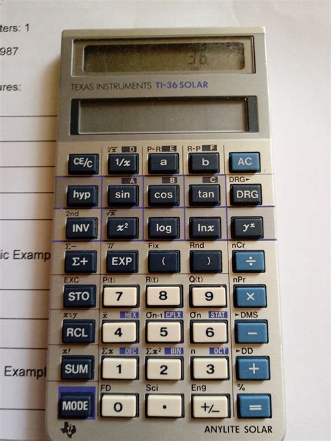 Eddie's Math and Calculator Blog: Retro Review: TI-36 Solar