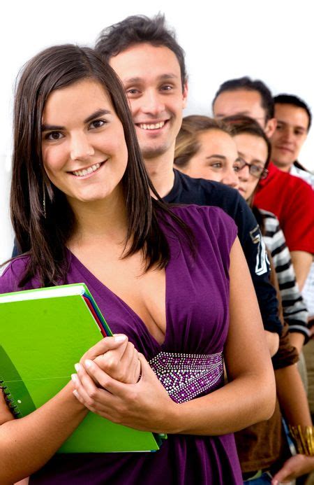 group of casual students at university over a white background | Freestock photos