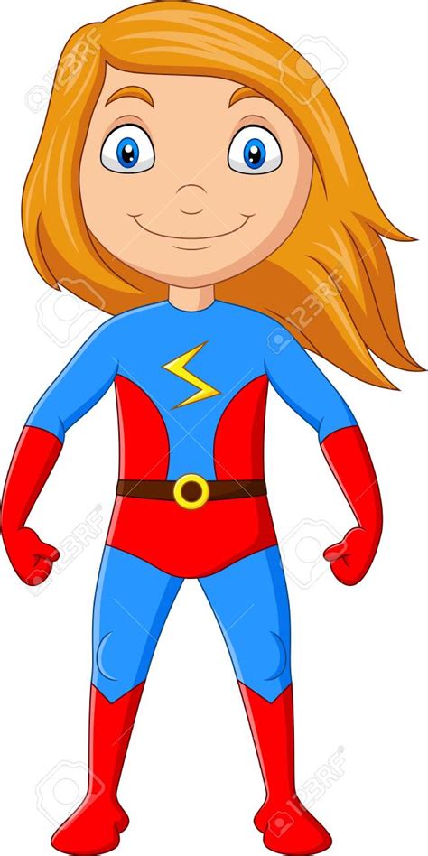 Vector illustration of Cartoon superhero girl isolated on white Stock Vector - 142432914 ...