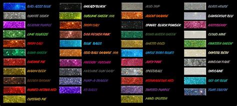 metal flake colors | Glitter paint job, Kustom paint, Paint charts