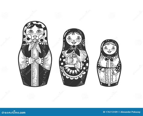 Matryoshka Doll Sketch Vector Illustration Stock Vector - Illustration ...